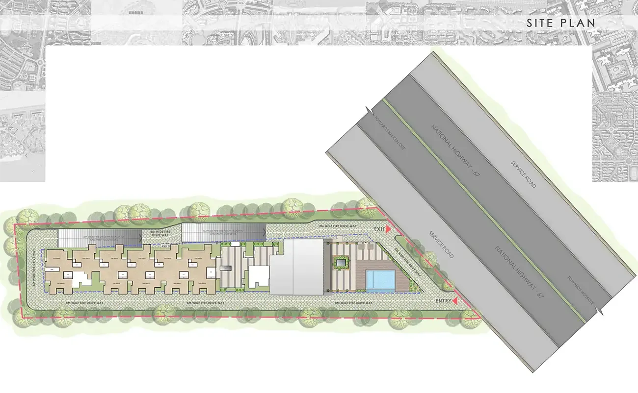 SBR Pravanika site plan along Old Madras Road