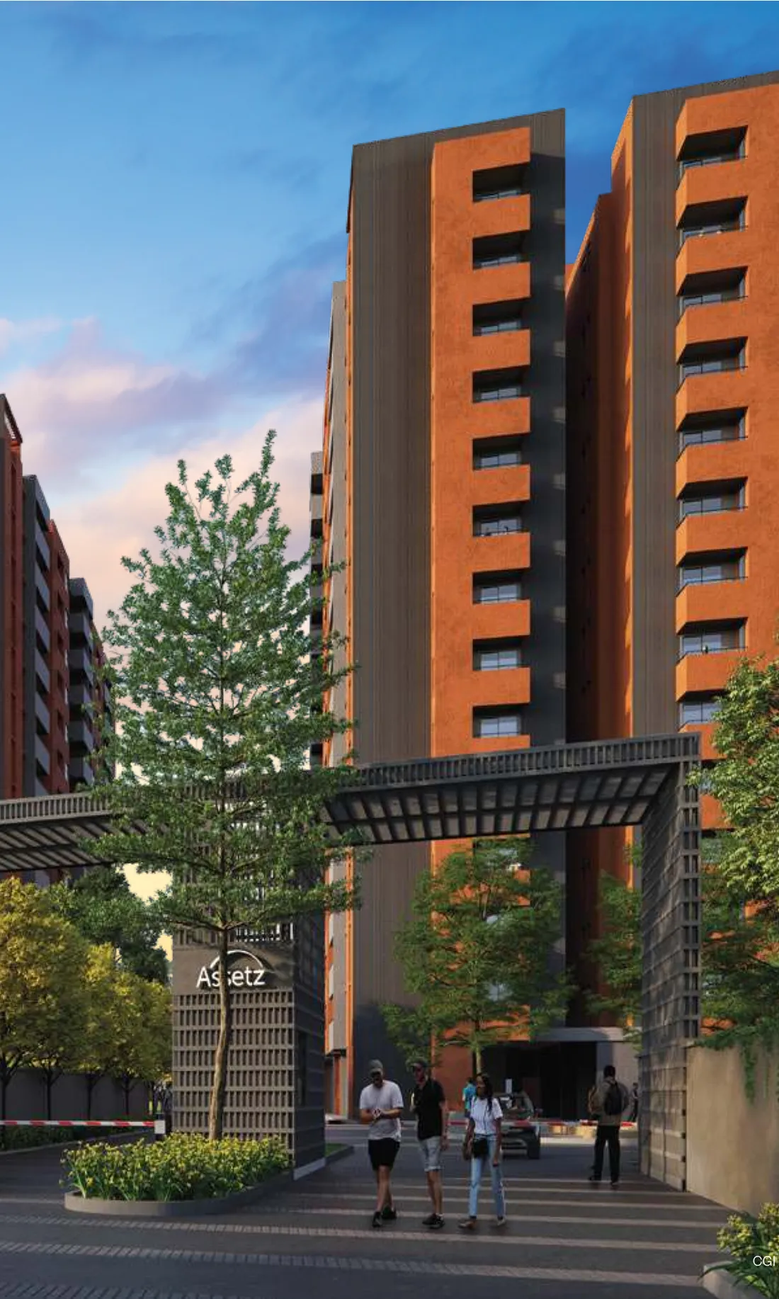 Artist's impression of the Assetz Bloom & Dell entrance gate and towers