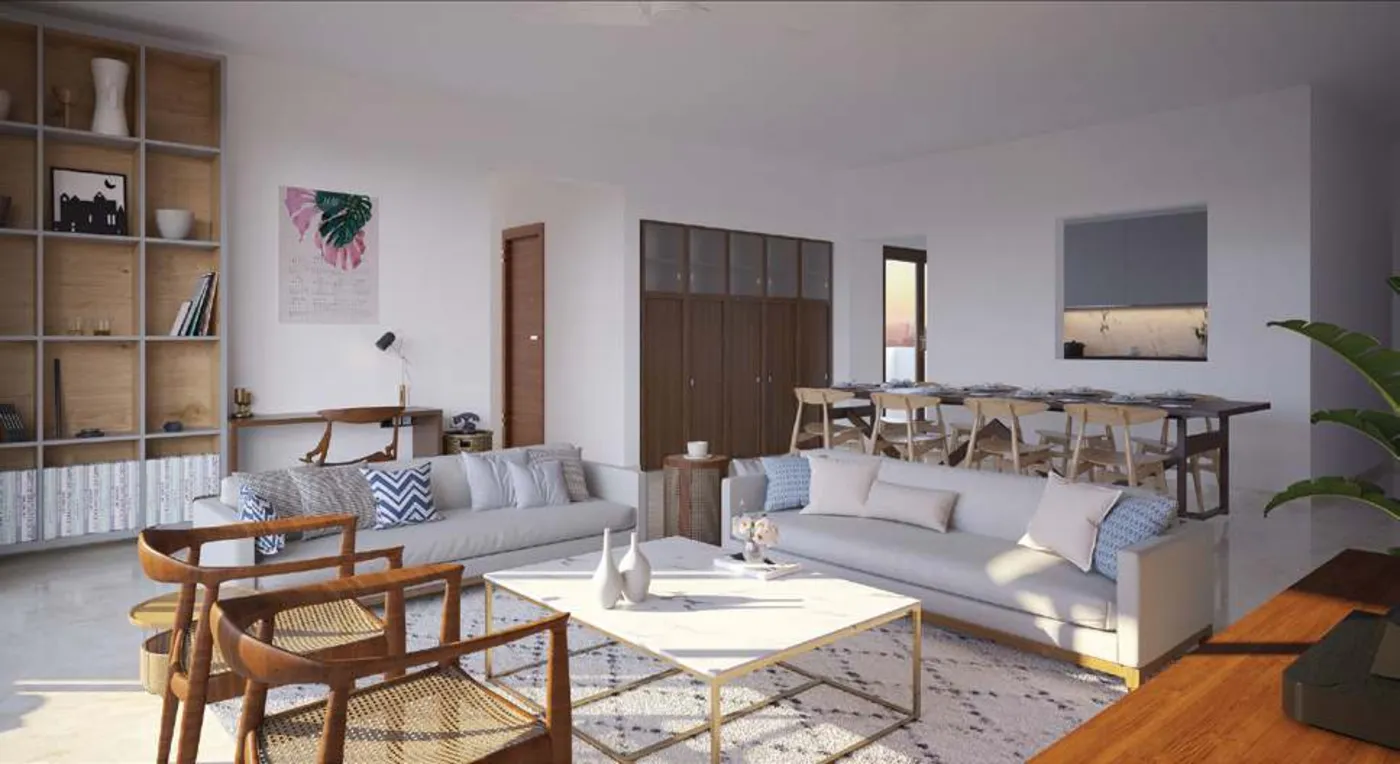 Artist's impression of a living and dining room at Assetz Bloom & Dell