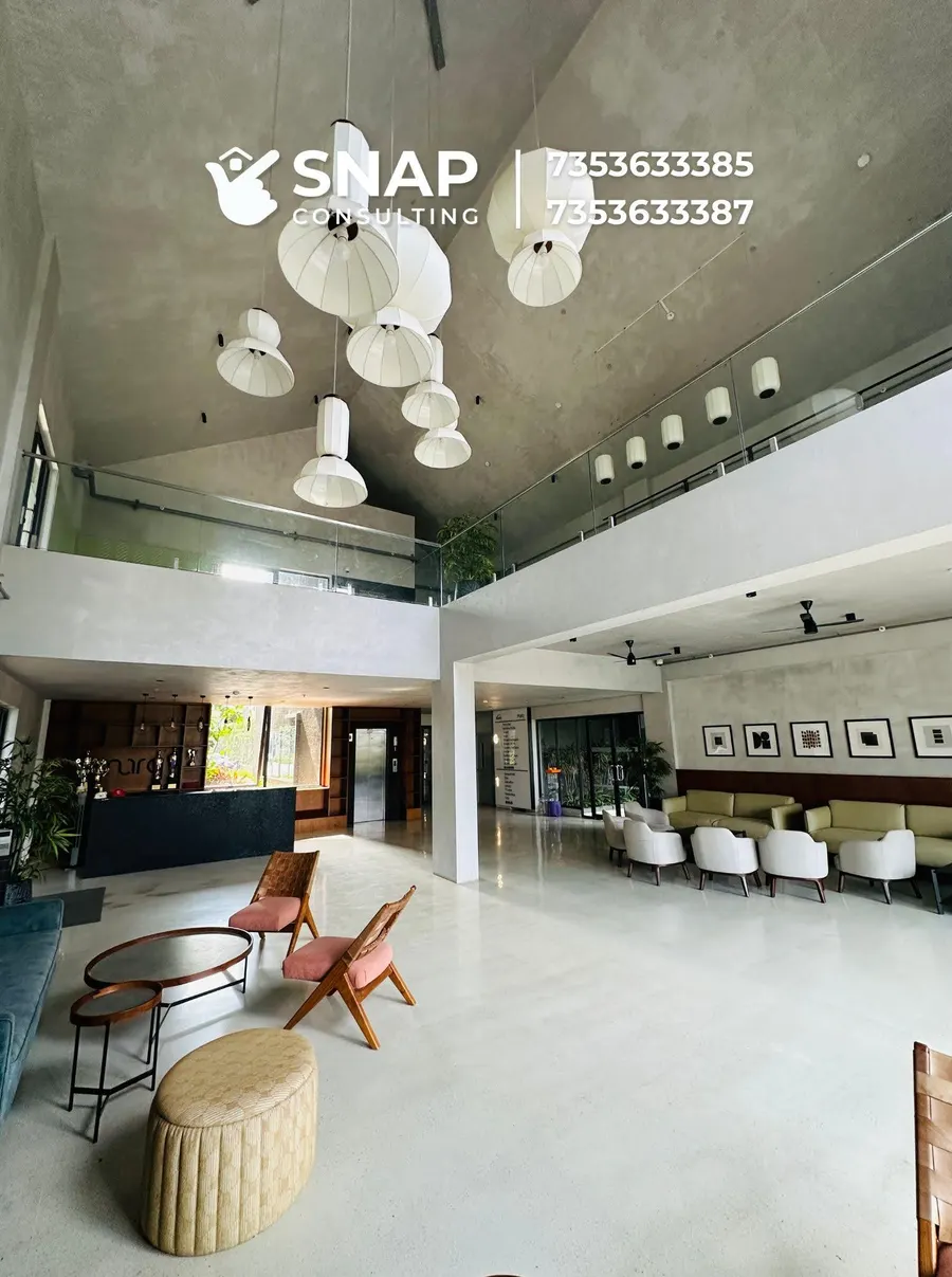 Double-height clubhouse lobby lounge at Assetz Marq