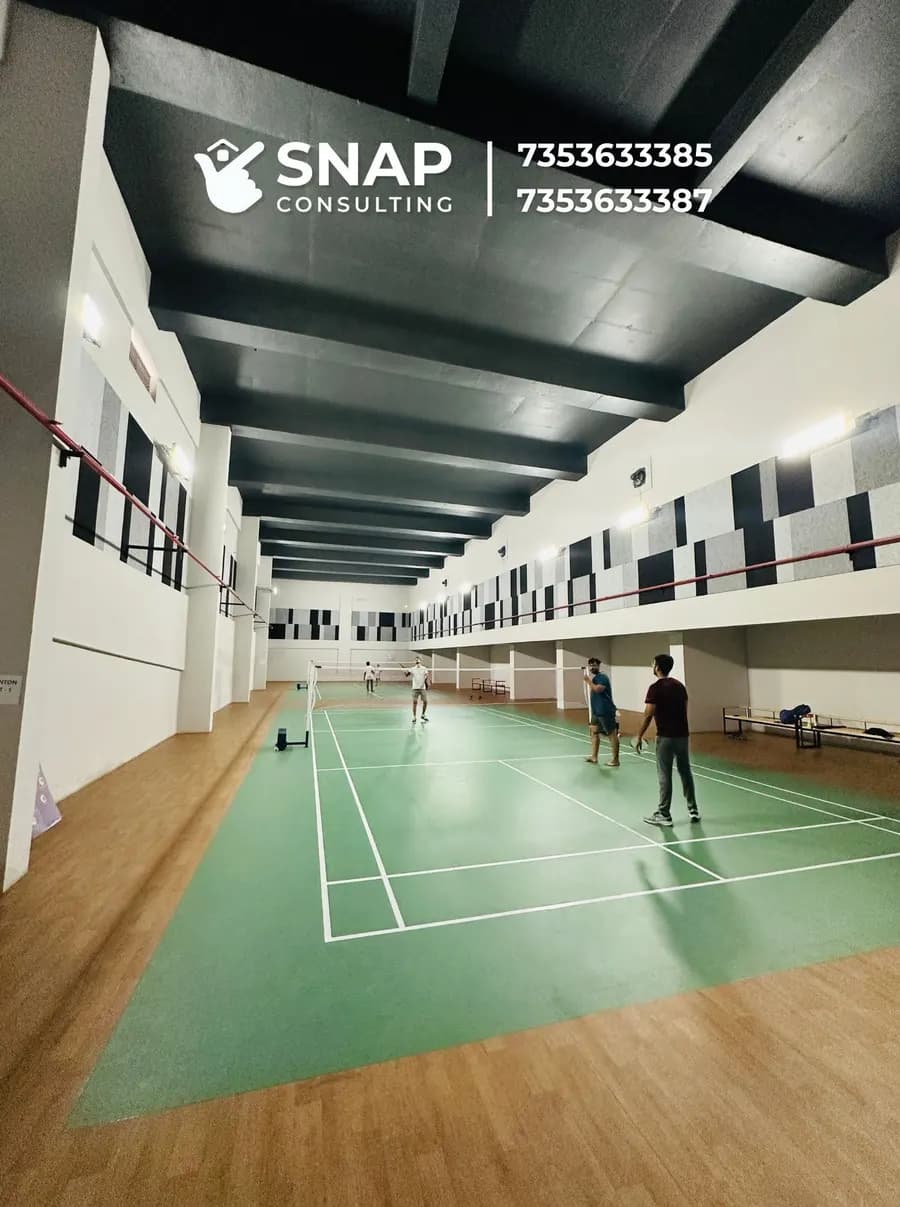 Indoor badminton courts at Assetz Marq