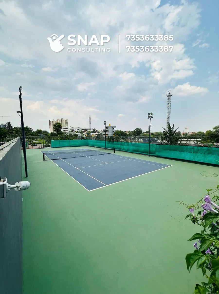 Outdoor tennis court at Assetz Marq