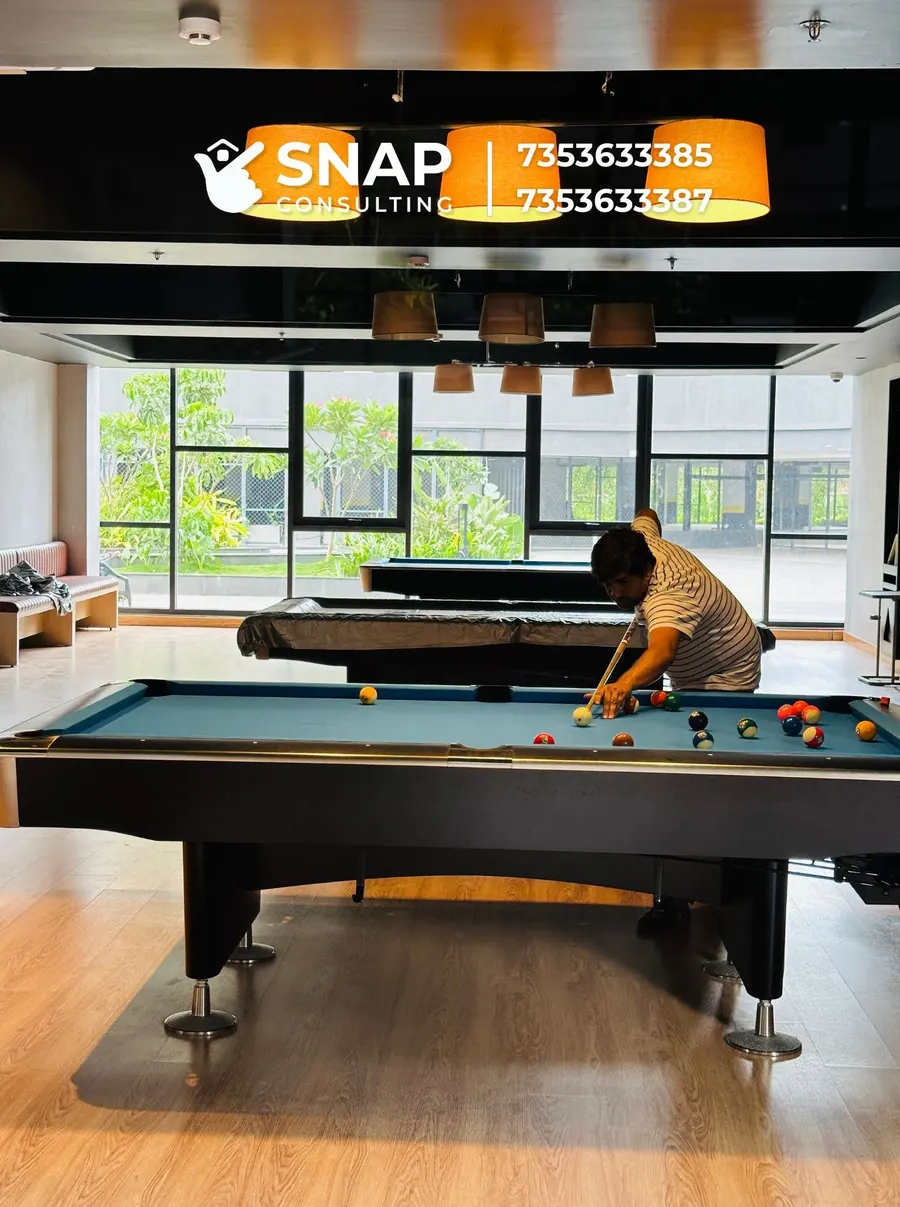 Billiards and pool table room at Assetz Marq
