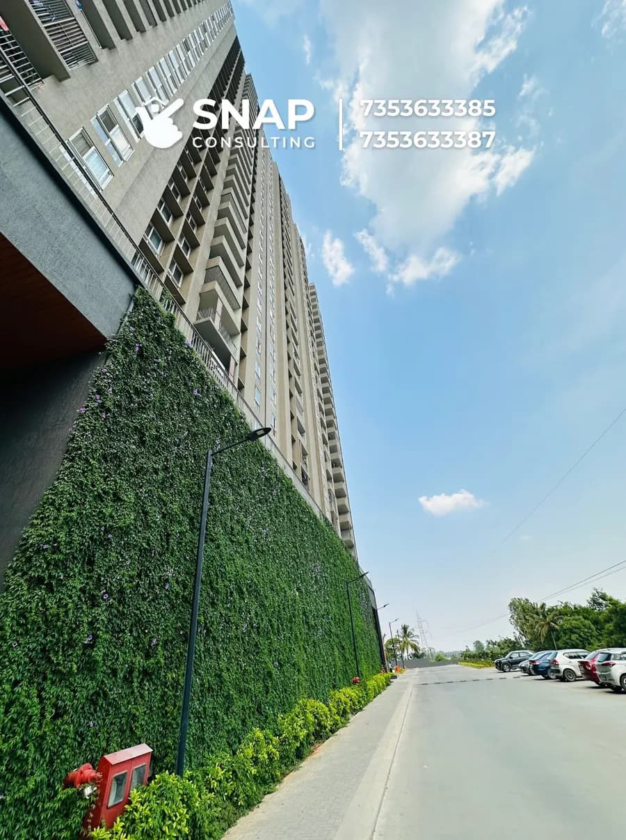 Vertical garden wall along the internal road at Assetz Marq