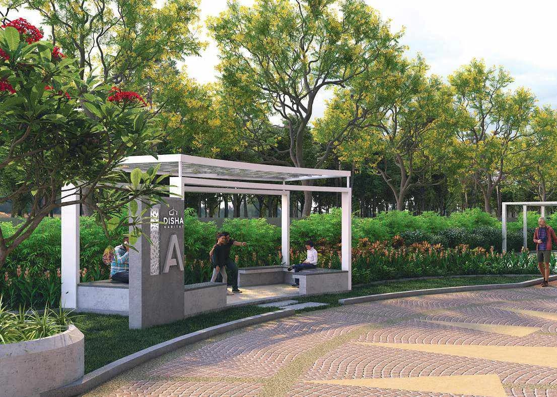 Artist's impression of the landscaped entrance at Disha Pursuit of Sunshine
