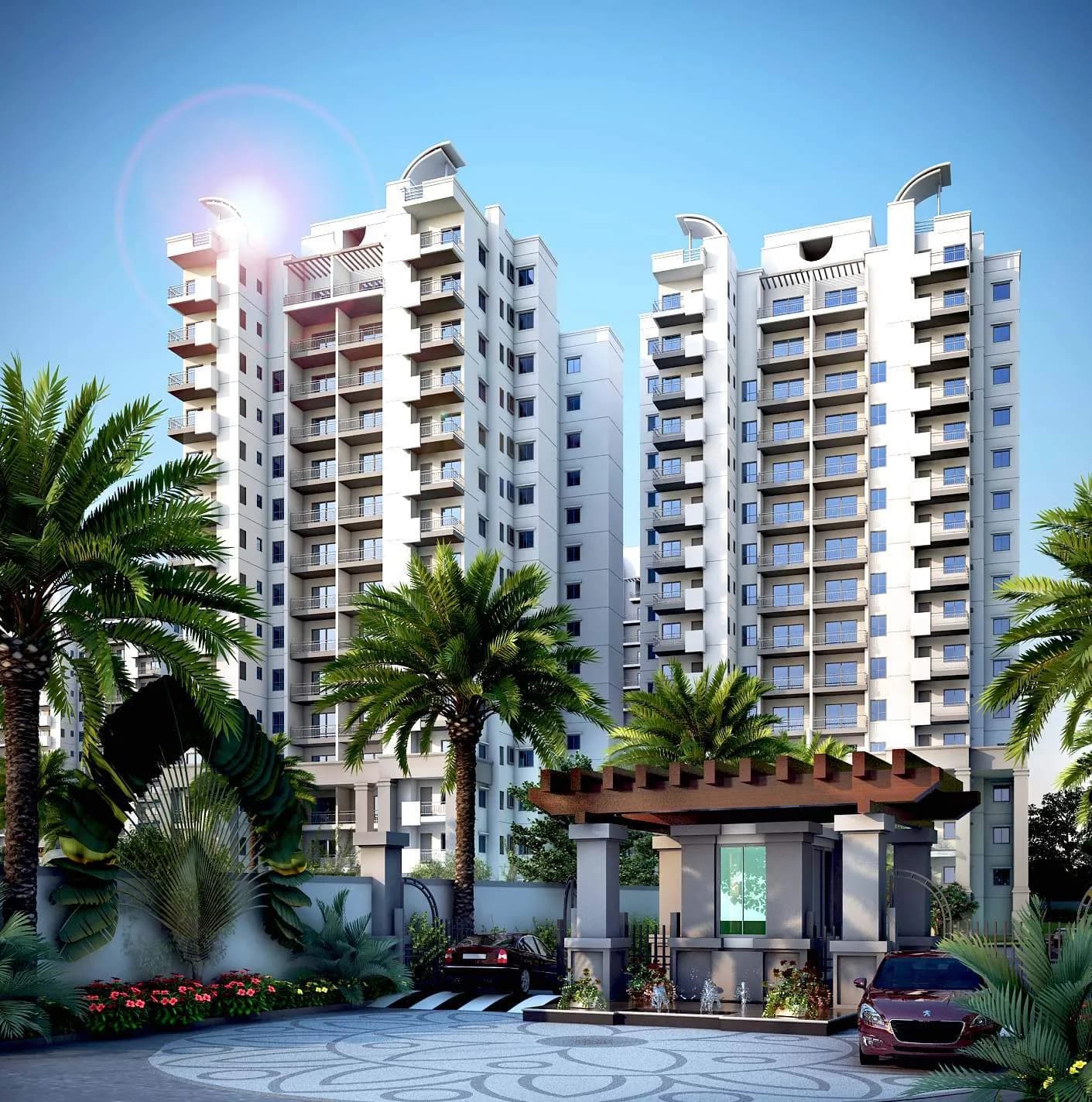 Artist's impression of a Mera Homes tower entrance