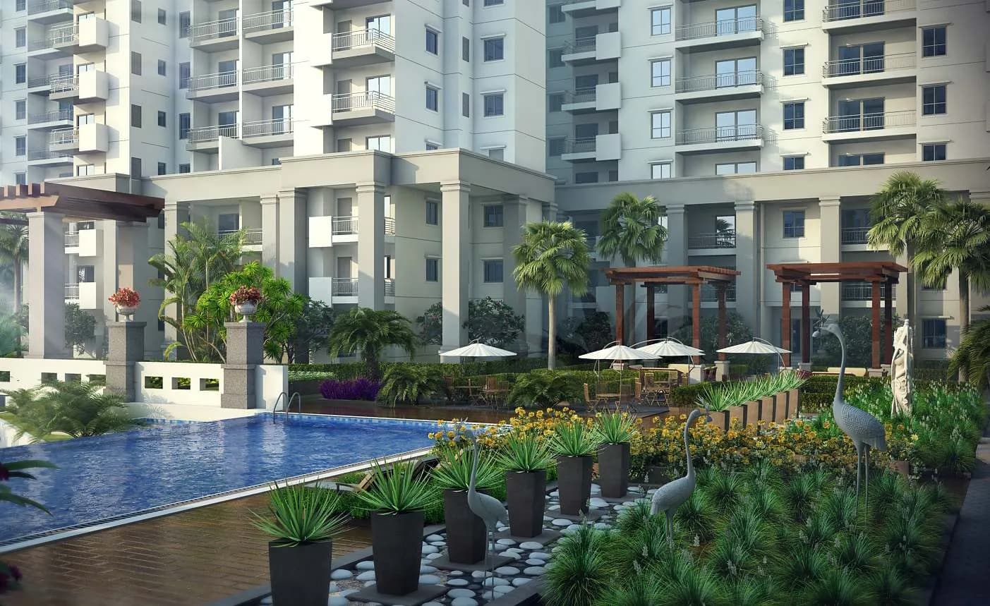 Artist's impression of the swimming pool at Mera Homes