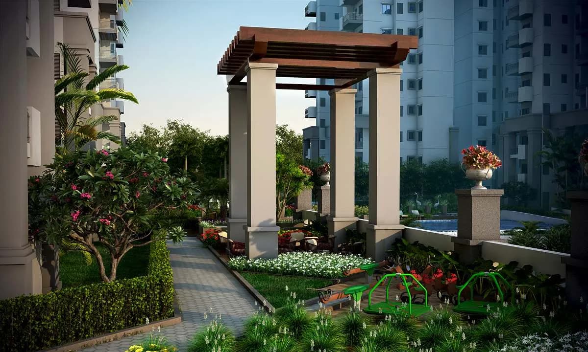 Artist's impression of the pergola garden at Mera Homes