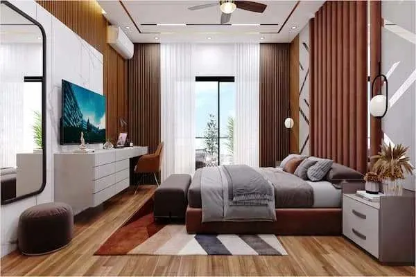 Artist's impression of a bedroom interior at Pavani Mirabilia