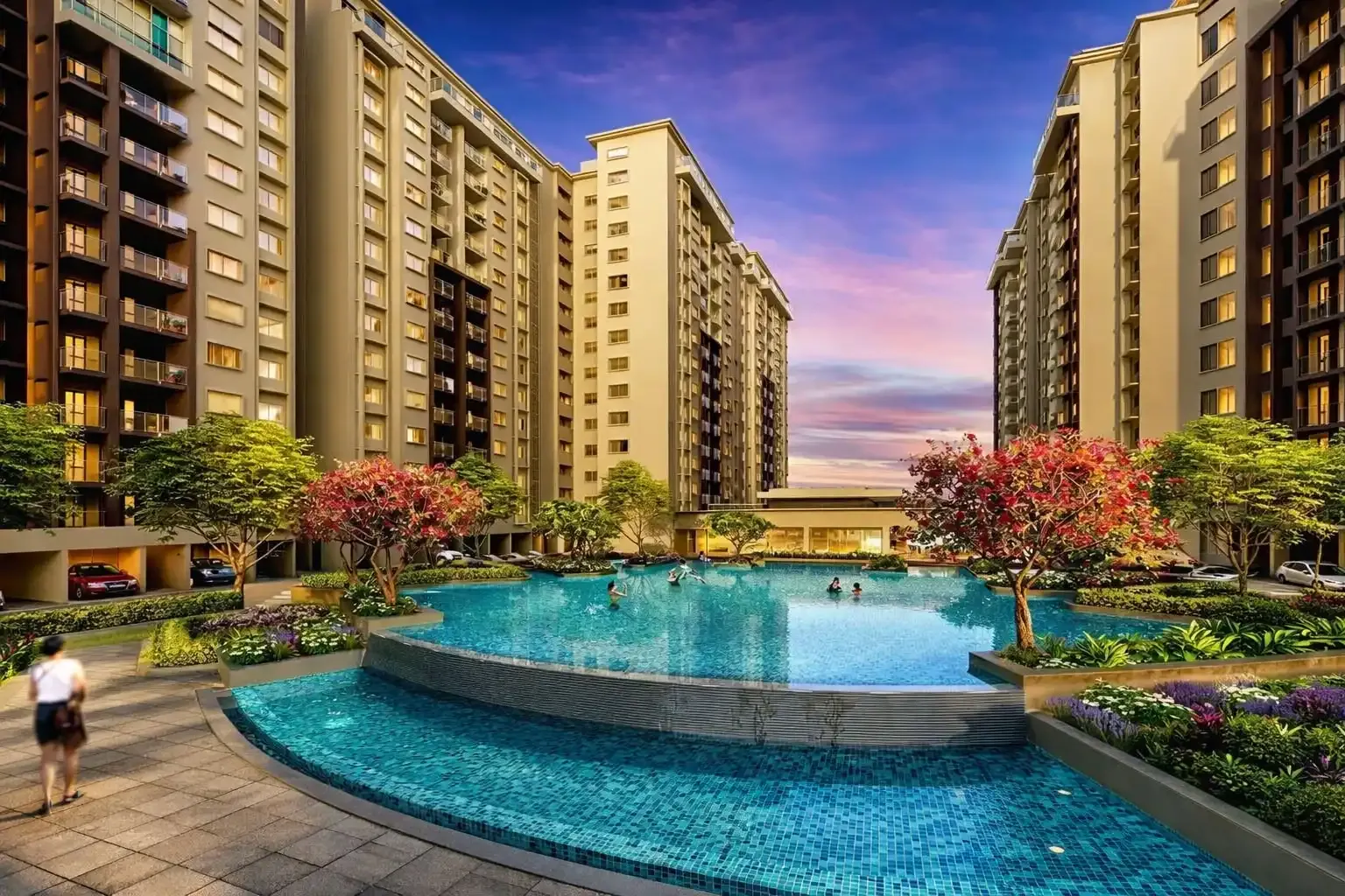 Artist's impression of the swimming pool at Provident Capella