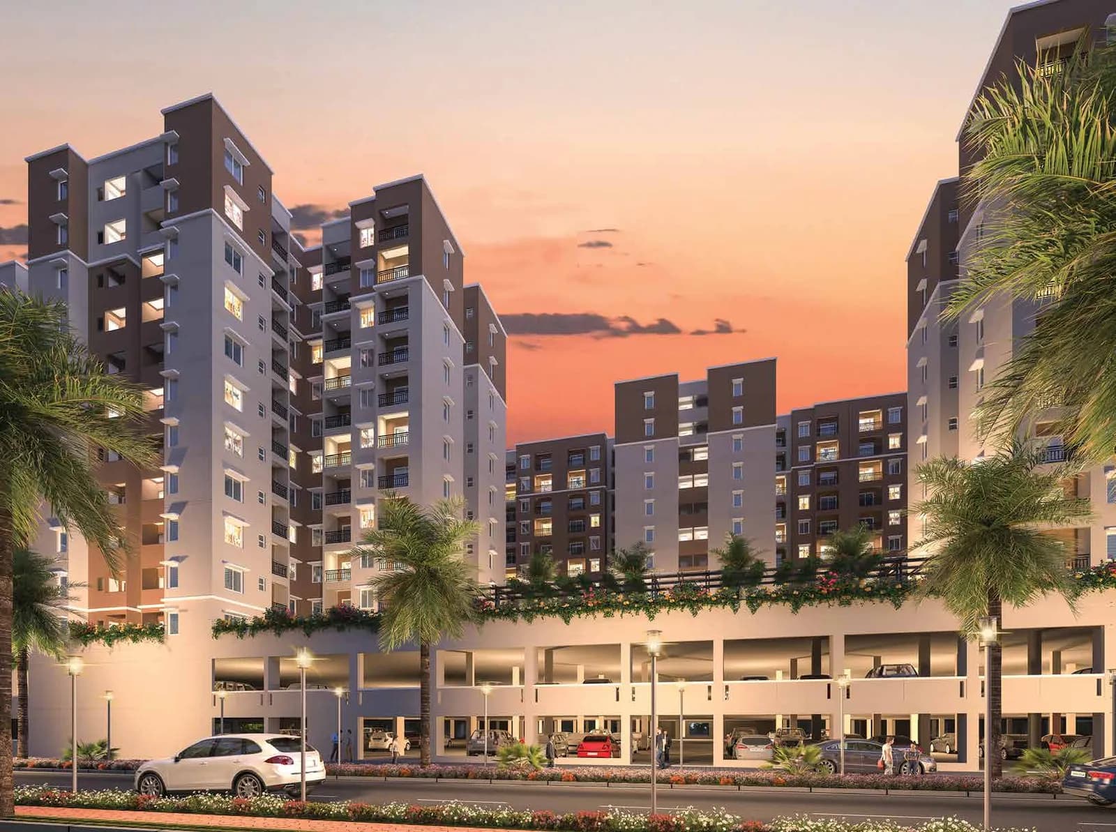 Artist's impression of the Provident Capella towers at dusk