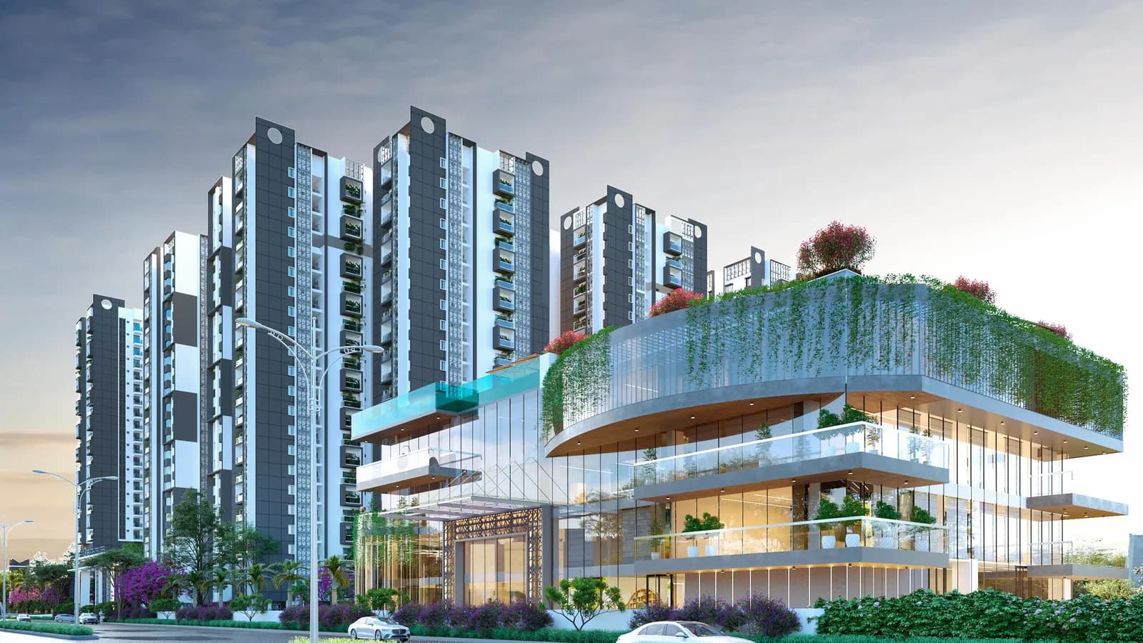 Artist's impression of SBR One Residence towers and the clubhouse