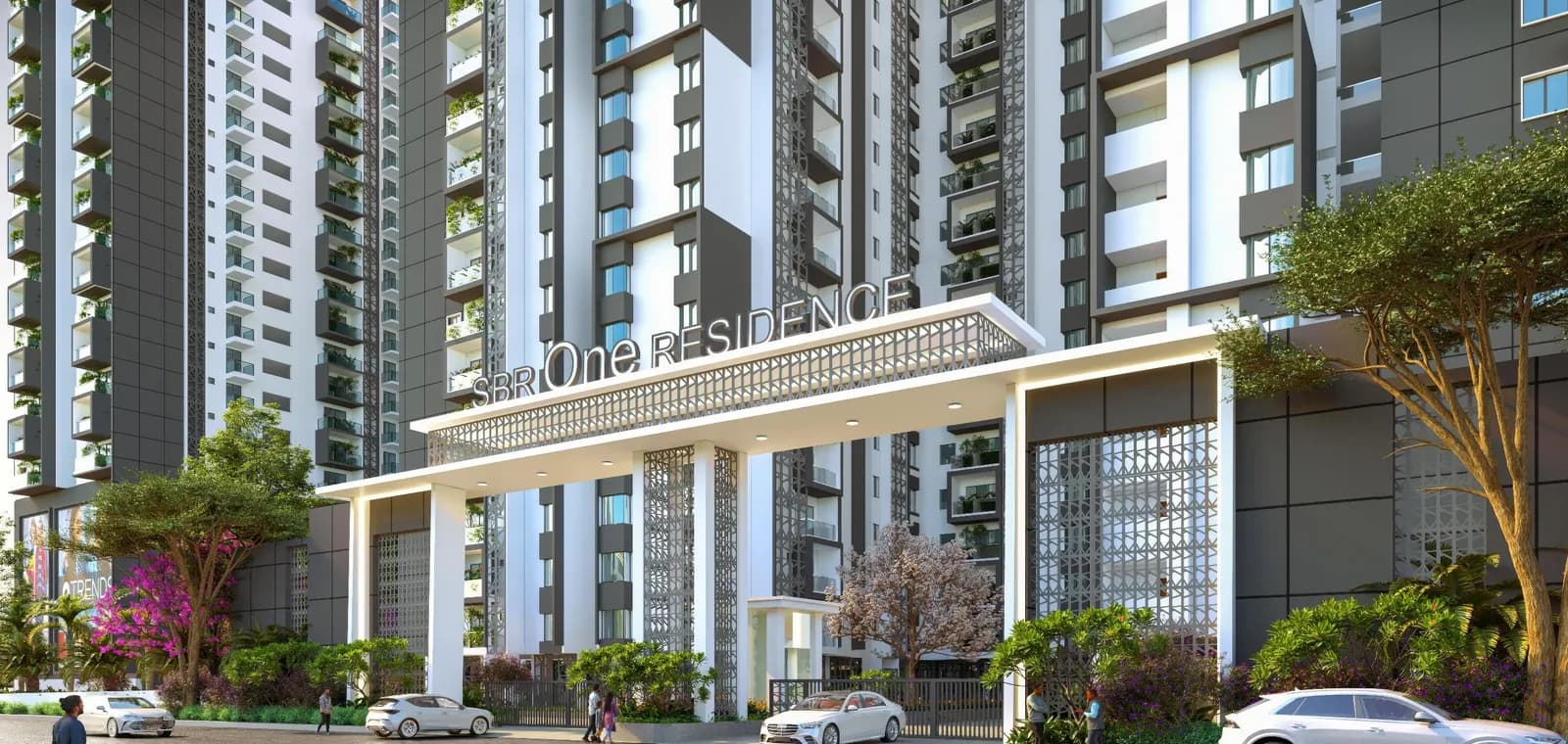 Artist's impression of the entrance at SBR One Residence