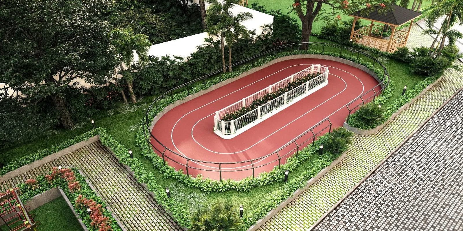 Artist's impression of the cycle track at SBR One Residence