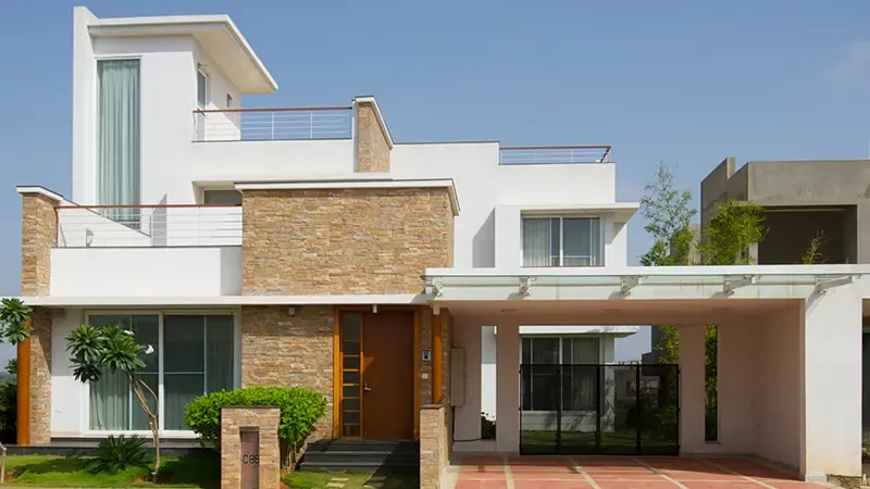 Villa facade with stone cladding at Sterling Villa Grande