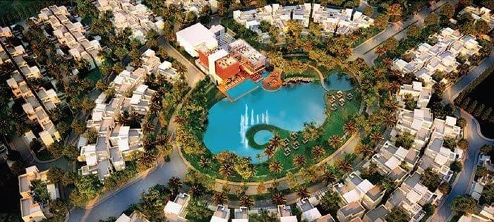 Artist's impression of the eco-lake and villas at Sterling Villa Grande