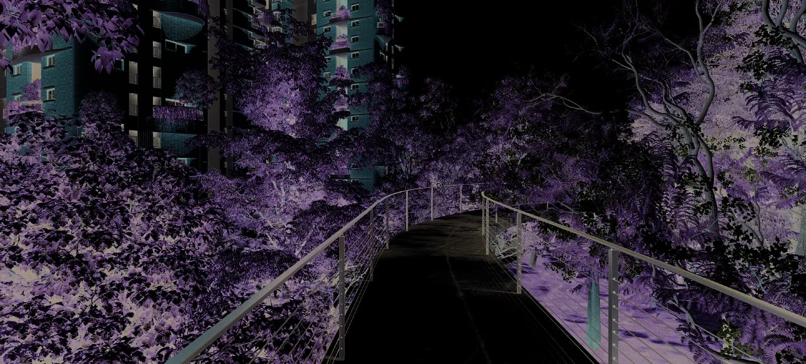 Visualisation of the treetop walkway at In That Quiet Earth